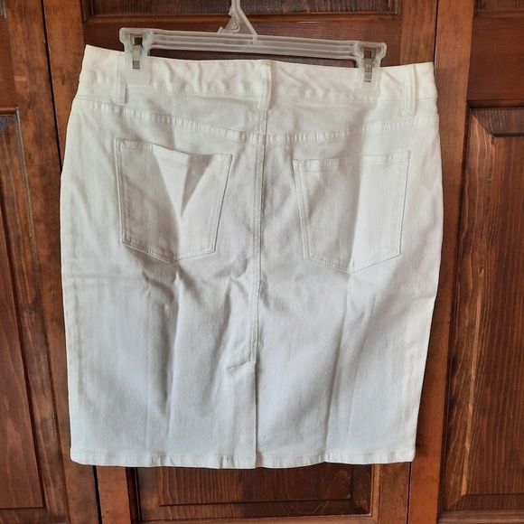NWT Talbots Petites white denim jean skirt size 8P - Picture 6 of 10